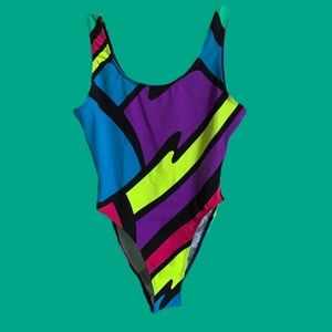 💕Vintage 90s Danskin High Cut One Piece Swimsuit